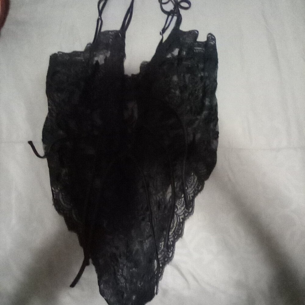 A Victoria's Secret vintage gold label lace body suit lingerie